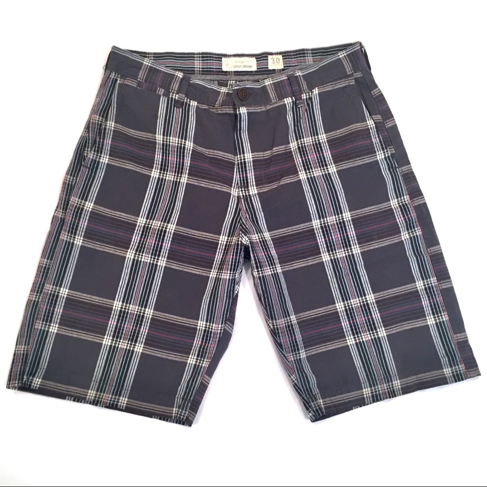 Lucky Brand Blue Madras Stripe Shorts Size 30